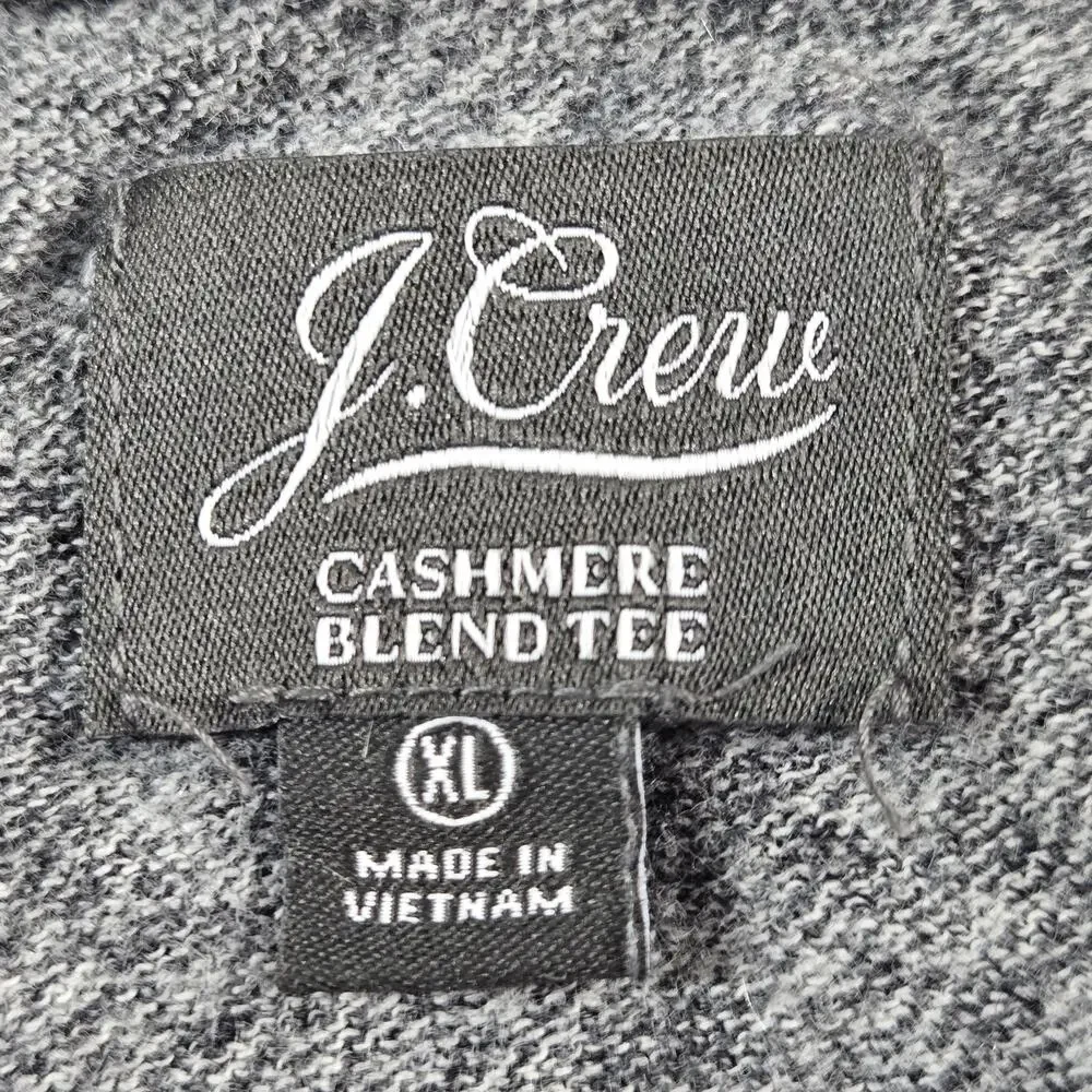 J. Crew Cashmere Blend Tee Men's Short Sleeve T-Shirt Gray Soft Knit #AU699